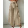imageSHENHE Womens Bathing Suit Cover Up Pants Split Wide Leg Sheer Flowy Beach Palazzo PantsKhaki