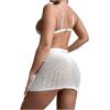 imageSHENHE Womens Crochet Sarong Wraps Coverup Tie Side Sheer Swimsuit Beach Cover Up SkirtWhite