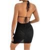 imageSHENHE Womens Hollow Out Cover Up Dress Tie Backless Halter Neck Sleeveless Beach SwimsuitBackless Black
