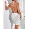 imageSHENHE Womens Hollow Out Cover Up Dress Tie Backless Halter Neck Sleeveless Beach SwimsuitBackless White