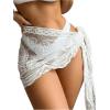 imageSHENHE Womens Lace Sheer Tie Side Cover Up Mini Skirt Loose See Through Beach SkirtWhite
