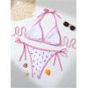 imageSHENHE Womens Plus Size Bikini Sets Cherry Print Plaid Colorblock Triangle 2 Piece SwimsuitPink
