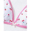 imageSHENHE Womens Plus Size Bikini Sets Cherry Print Plaid Colorblock Triangle 2 Piece SwimsuitPink
