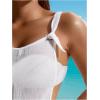 imageSHENHE Womens Racerback Mesh Swimsuit Cover Up Tie Strap Sleeveless Romper Shorts with PocketsWhite