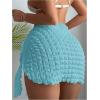 imageSHENHE Womens Sarong Coverup Short Bathing Suit Wrap Skirt Beach Swimsuit Cover UpLight Blue