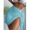 imageSHENHE Womens Sarong Coverup Short Bathing Suit Wrap Skirt Beach Swimsuit Cover UpLight Blue