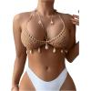 imageSHENHE Womens Sexy Crochet Coverup Top Open Back Halter Shell Beach Cover Up for SwimwearKhaki