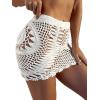 imageSHENHE Womens Sheer Crochet Hollow Out Swimsuit Bikini Cover Up Beach SkirtsWhite