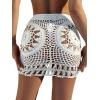 imageSHENHE Womens Sheer Crochet Hollow Out Swimsuit Bikini Cover Up Beach SkirtsWhite