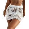 imageSHENHE Womens Sheer Crochet Hollow Out Swimsuit Bikini Cover Up Beach SkirtsWhite