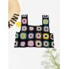 imageSHENHE Womens Sheer Floral Crochet Square Neck Sleeveless Cover Up Tank Crop TopsBlack