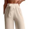 imageSHENHE Womens Swim Cover Up Pants Tie Front Wide Leg Loose Beach Palazzo Pants CoverupsApricot