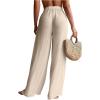 imageSHENHE Womens Swim Cover Up Pants Tie Front Wide Leg Loose Beach Palazzo Pants CoverupsApricot