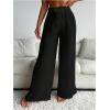 imageSHENHE Womens Swim Cover Up Pants Tie Front Wide Leg Loose Beach Palazzo Pants CoverupsBlack