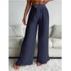 imageSHENHE Womens Swim Cover Up Pants Tie Front Wide Leg Loose Beach Palazzo Pants CoverupsBlue