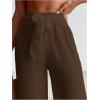 imageSHENHE Womens Swim Cover Up Pants Tie Front Wide Leg Loose Beach Palazzo Pants CoverupsCoffee Brown