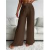 imageSHENHE Womens Swim Cover Up Pants Tie Front Wide Leg Loose Beach Palazzo Pants CoverupsCoffee Brown