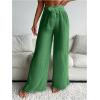 imageSHENHE Womens Swim Cover Up Pants Tie Front Wide Leg Loose Beach Palazzo Pants CoverupsGreen