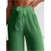imageSHENHE Womens Swim Cover Up Pants Tie Front Wide Leg Loose Beach Palazzo Pants CoverupsGreen