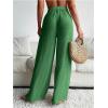 imageSHENHE Womens Swim Cover Up Pants Tie Front Wide Leg Loose Beach Palazzo Pants CoverupsGreen