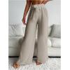 imageSHENHE Womens Swim Cover Up Pants Tie Front Wide Leg Loose Beach Palazzo Pants CoverupsGrey