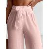 imageSHENHE Womens Swim Cover Up Pants Tie Front Wide Leg Loose Beach Palazzo Pants CoverupsPink
