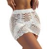 imageSHENHE Womens Sheer Crochet Hollow Out Swimsuit Bikini Cover Up Beach SkirtsWhite