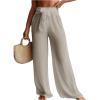 imageSHENHE Womens Swim Cover Up Pants Tie Front Wide Leg Loose Beach Palazzo Pants CoverupsGrey