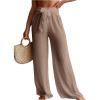 imageSHENHE Womens Swim Cover Up Pants Tie Front Wide Leg Loose Beach Palazzo Pants CoverupsKhaki