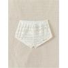 imageSHENHE Girls Swimsuit Cover Up Shorts Hollow Out Drawstring Waist Sheer Beach Short
