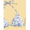imageSHENHE Womens 3 Piece Floral Bikini Set with Wrap Coverup Halter Triangle SwimsuitsBlue W