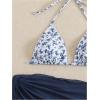 imageSHENHE Womens 3 Piece Floral Bikini Set with Wrap Coverup Halter Triangle SwimsuitsDark Blue a