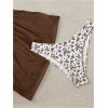 imageSHENHE Womens 3 Piece Floral Bikini Set with Wrap Coverup Halter Triangle SwimsuitsDark Brown