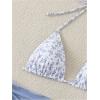imageSHENHE Womens 3 Piece Floral Bikini Set with Wrap Coverup Halter Triangle SwimsuitsDusty Blue