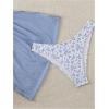 imageSHENHE Womens 3 Piece Floral Bikini Set with Wrap Coverup Halter Triangle SwimsuitsDusty Blue
