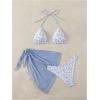 imageSHENHE Womens 3 Piece Floral Bikini Set with Wrap Coverup Halter Triangle SwimsuitsDusty Blue