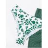 imageSHENHE Womens 3 Piece Floral Bikini Set with Wrap Coverup Halter Triangle SwimsuitsGreen and White