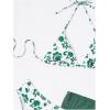 imageSHENHE Womens 3 Piece Floral Bikini Set with Wrap Coverup Halter Triangle SwimsuitsGreen and White