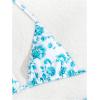 imageSHENHE Womens 3 Piece Floral Bikini Set with Wrap Coverup Halter Triangle SwimsuitsMint Blue