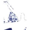 imageSHENHE Womens 3 Piece Floral Bikini Set with Wrap Coverup Halter Triangle SwimsuitsNavy Blue
