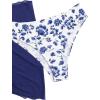 imageSHENHE Womens 3 Piece Floral Bikini Set with Wrap Coverup Halter Triangle SwimsuitsNavy Blue