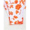 imageSHENHE Womens 3 Piece Floral Bikini Set with Wrap Coverup Halter Triangle SwimsuitsOrange
