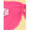 imageSHENHE Womens 3 Piece Floral Bikini Set with Wrap Coverup Halter Triangle SwimsuitsPink