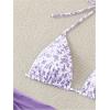 imageSHENHE Womens 3 Piece Floral Bikini Set with Wrap Coverup Halter Triangle SwimsuitsPurple