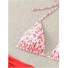 imageSHENHE Womens 3 Piece Floral Bikini Set with Wrap Coverup Halter Triangle SwimsuitsRose Red