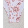 imageSHENHE Womens 3 Piece Floral Bikini Set with Wrap Coverup Halter Triangle SwimsuitsRusty Rose