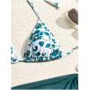 imageSHENHE Womens 3 Piece Floral Bikini Set with Wrap Coverup Halter Triangle SwimsuitsTeal Blue