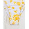 imageSHENHE Womens 3 Piece Floral Bikini Set with Wrap Coverup Halter Triangle SwimsuitsYellow