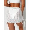 imageSHENHE Womens Basics Summer Beach Drawstring Side Cover Up SkirtWhite