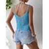 imageSHENHE Womens Hollow Out Crochet Scoop Neck Sleeveless Cami Top Bikini Cover UpsBlue